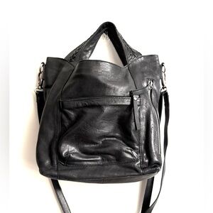 Latico Black Leather Mason Crossbody Bag